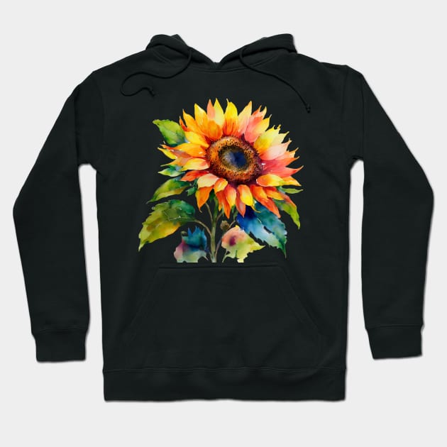 Watercolor sunflower Hoodie by Ingridpd
